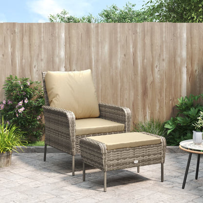 Tuinstoel Met Voetenbank Poly Rattan
