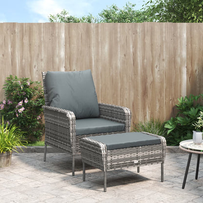 Tuinstoel Met Voetenbank Poly Rattan