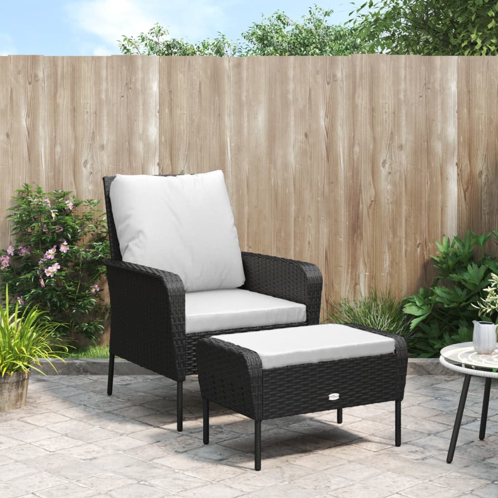 Tuinstoel Met Voetenbank Poly Rattan